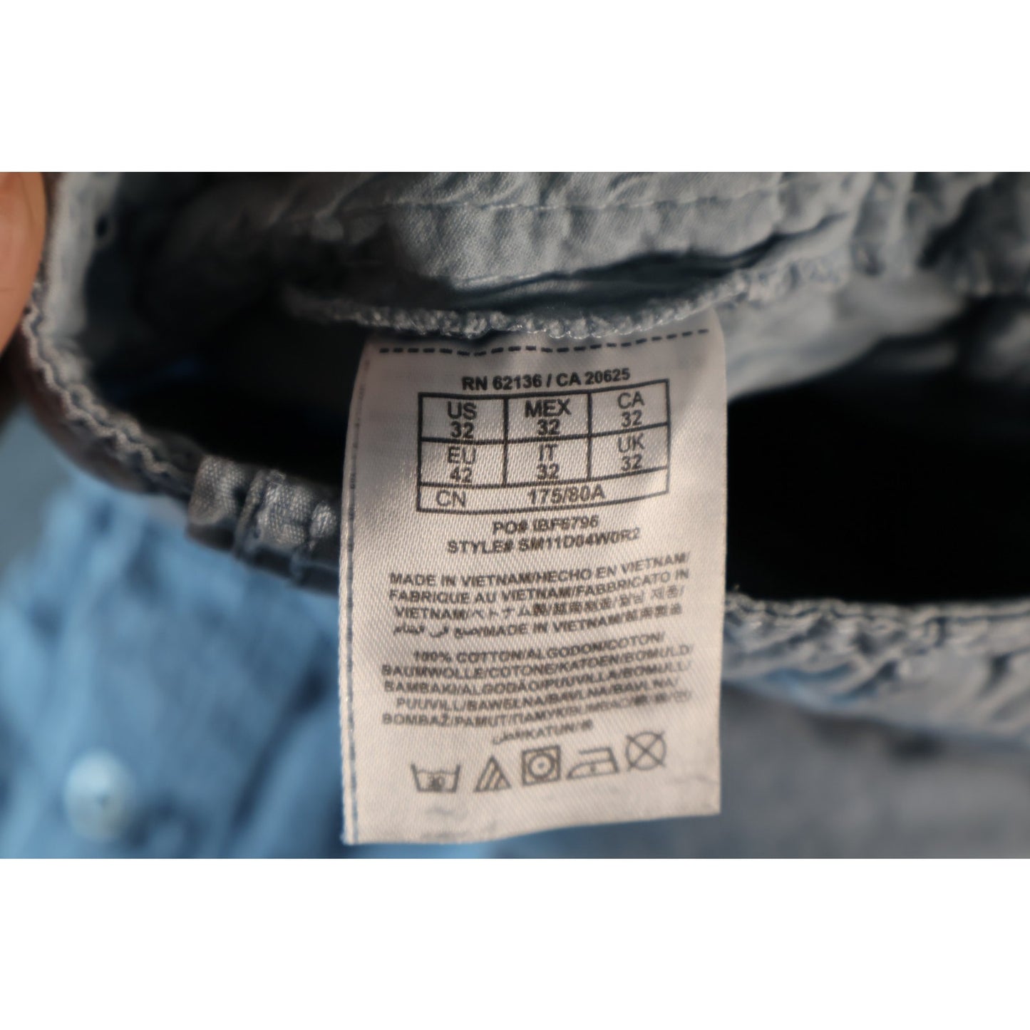 Guess Cargo Shorts Mens 32 Blue Lightweight Utility Pocket Button Outdoor Summer