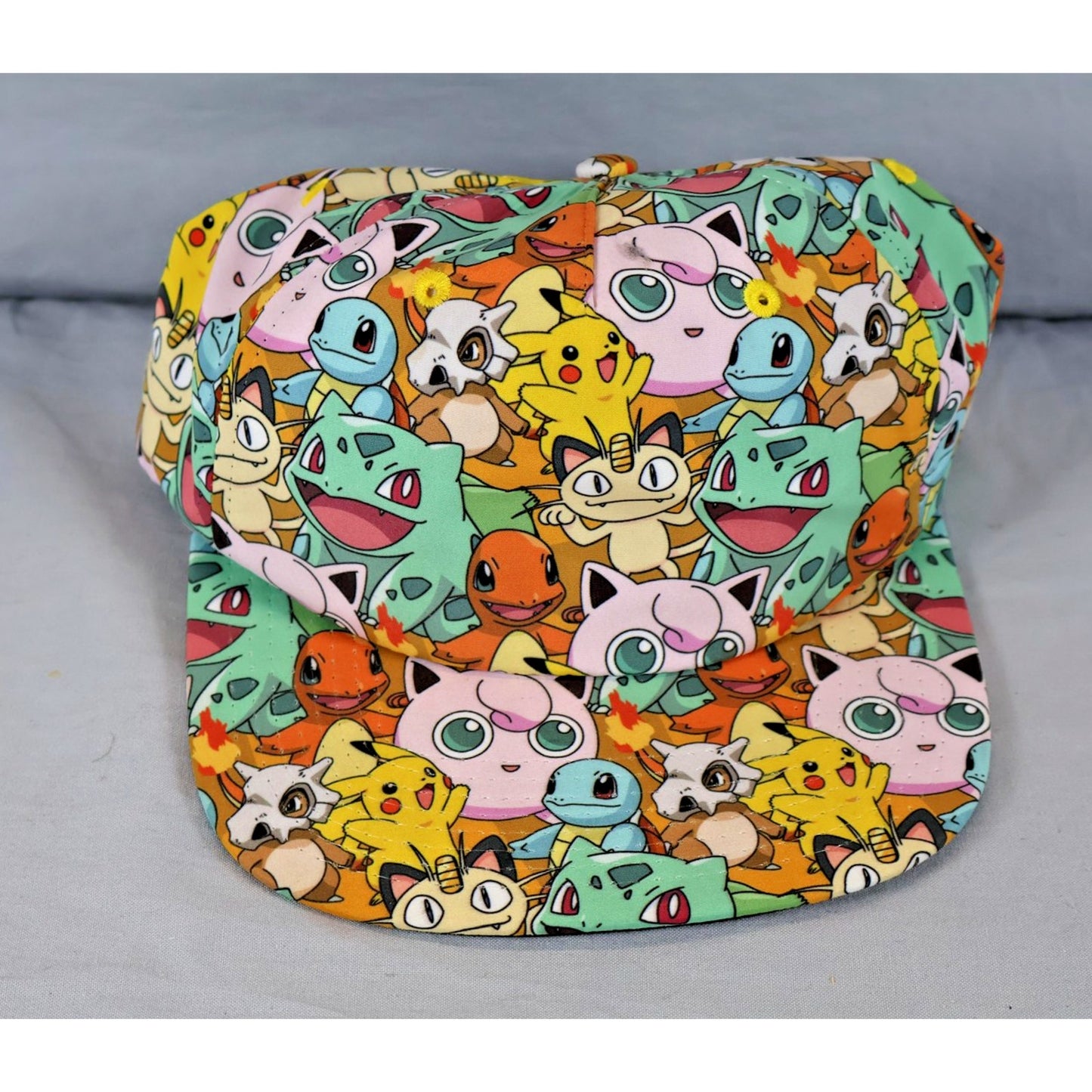 Pokemon Snapback Hat Cap Pikachu Bulbasaur Jigglypuff Mens OSFA Adjustable 2018