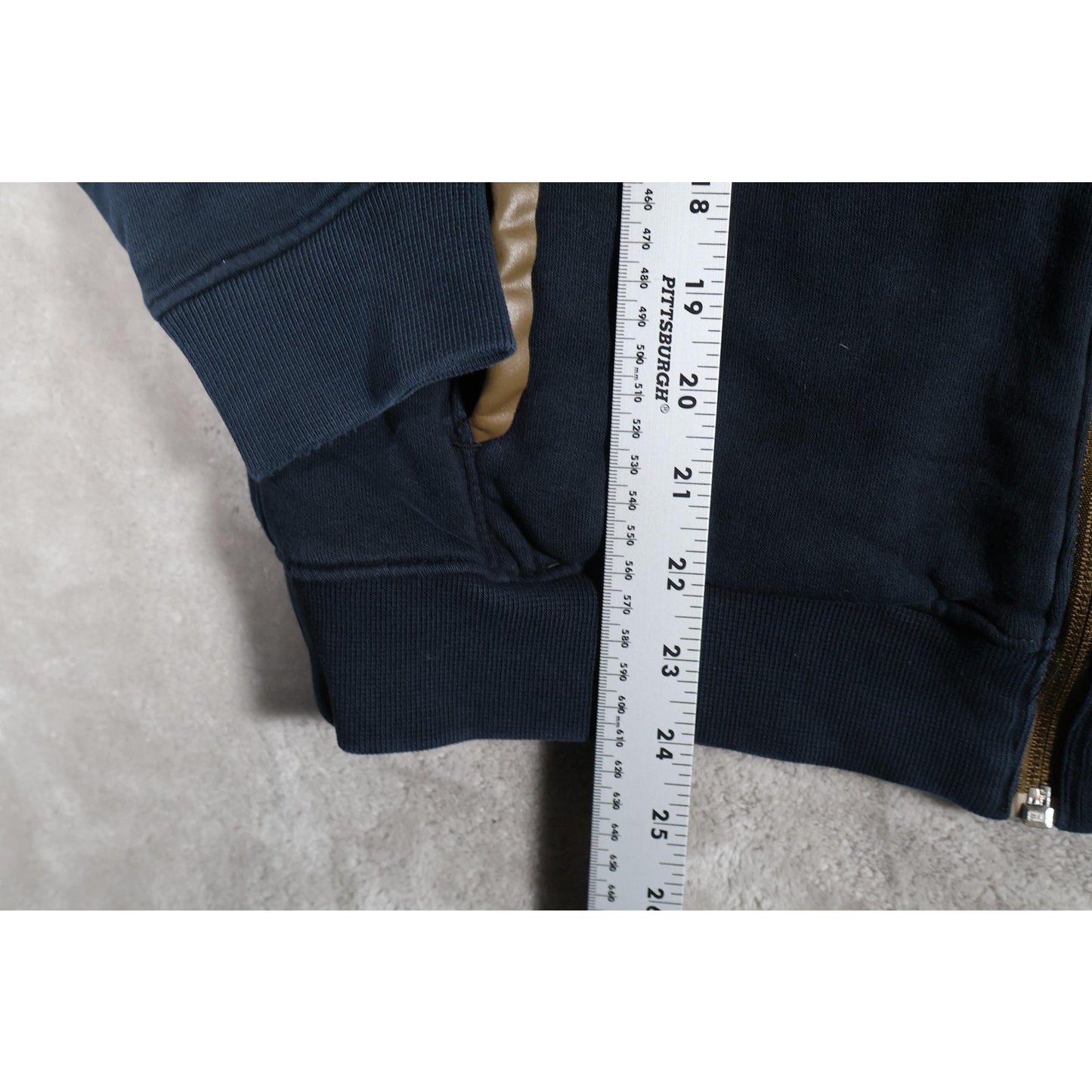 Jordan Hoodie Small Navy Blue Brown Full Zip Pullover Athletic Fleece Retro