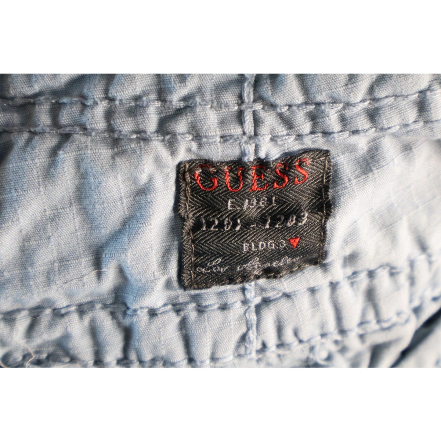 Guess Cargo Shorts Mens 32 Blue Lightweight Utility Pocket Button Outdoor Summer