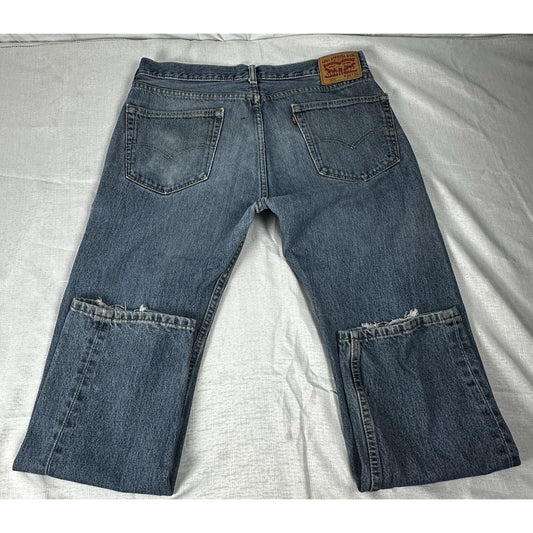 Pre-owned Levi 505 Red Tab Mens Blue Jeans Size 36x30