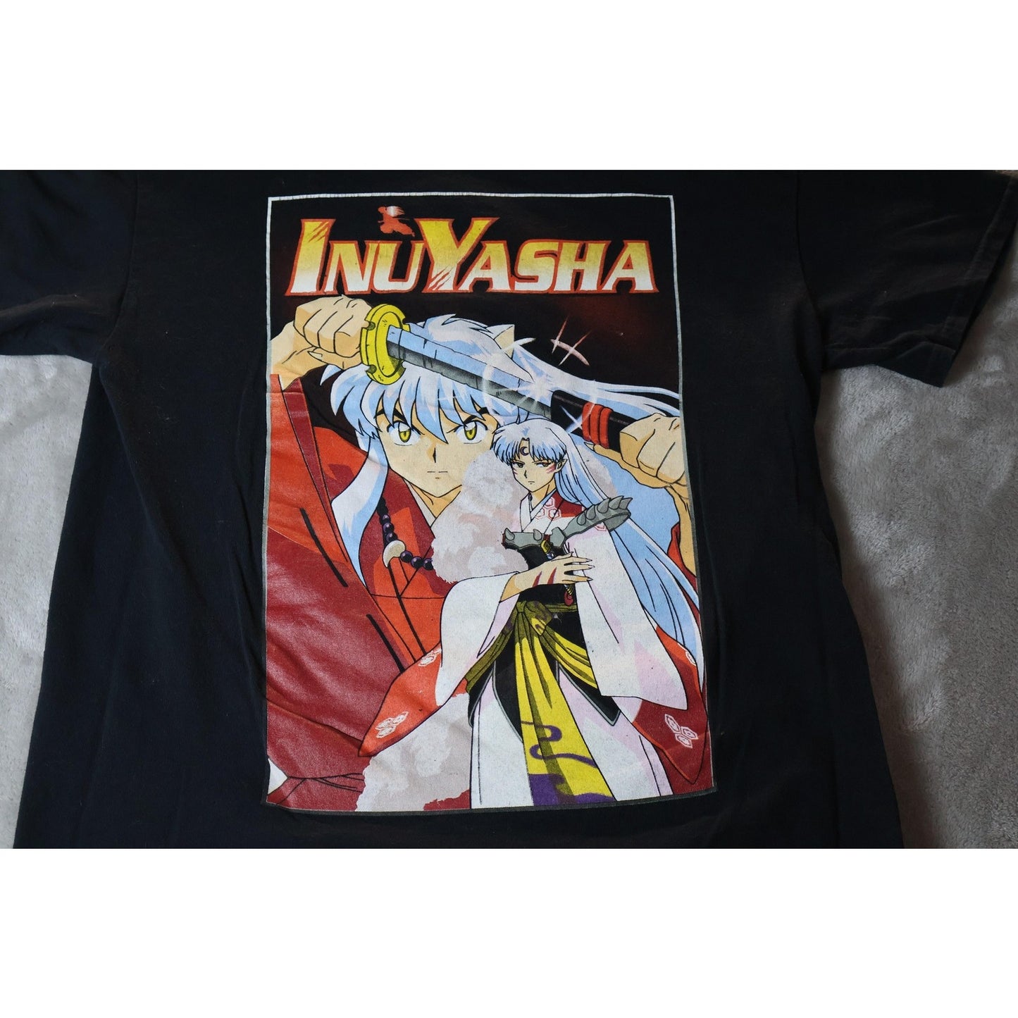 InuYasha Shirt Mens Medium Black Anime Viz Media Graphic Tee 2000s Sesshomaru