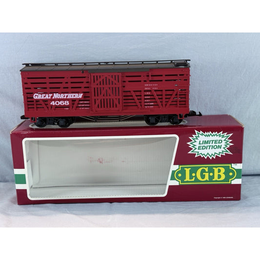 LGB 4068-N 01 4-Axle USA Boxcar Great Northern 4068 Red Gauge G CIB Limited Edit