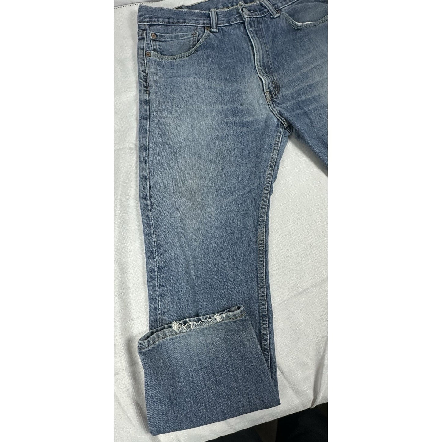 Pre-owned Levi 505 Red Tab Mens Blue Jeans Size 36x30
