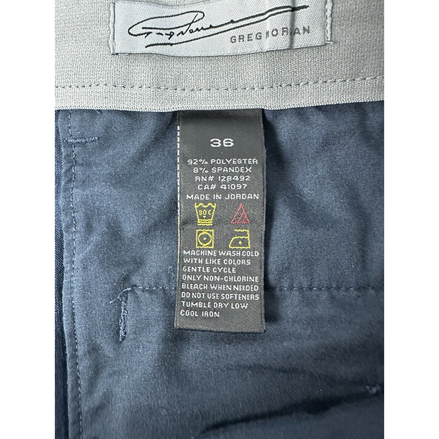 Greg Norman Shorts Mens 36 Navy Stretch Lightweight Flat Front Performance Chino