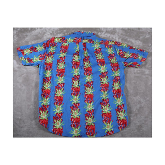 Cubavera Shirt Mens XL Floral Hawaiian Button Up Rayon Short Sleeve Summer Casua