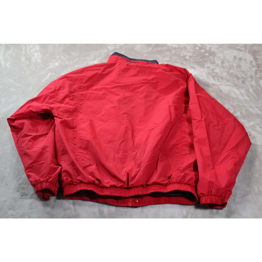 Gear For Sports Jacket Mens Large Red Nylon Windbreaker Snap Front Embroidered