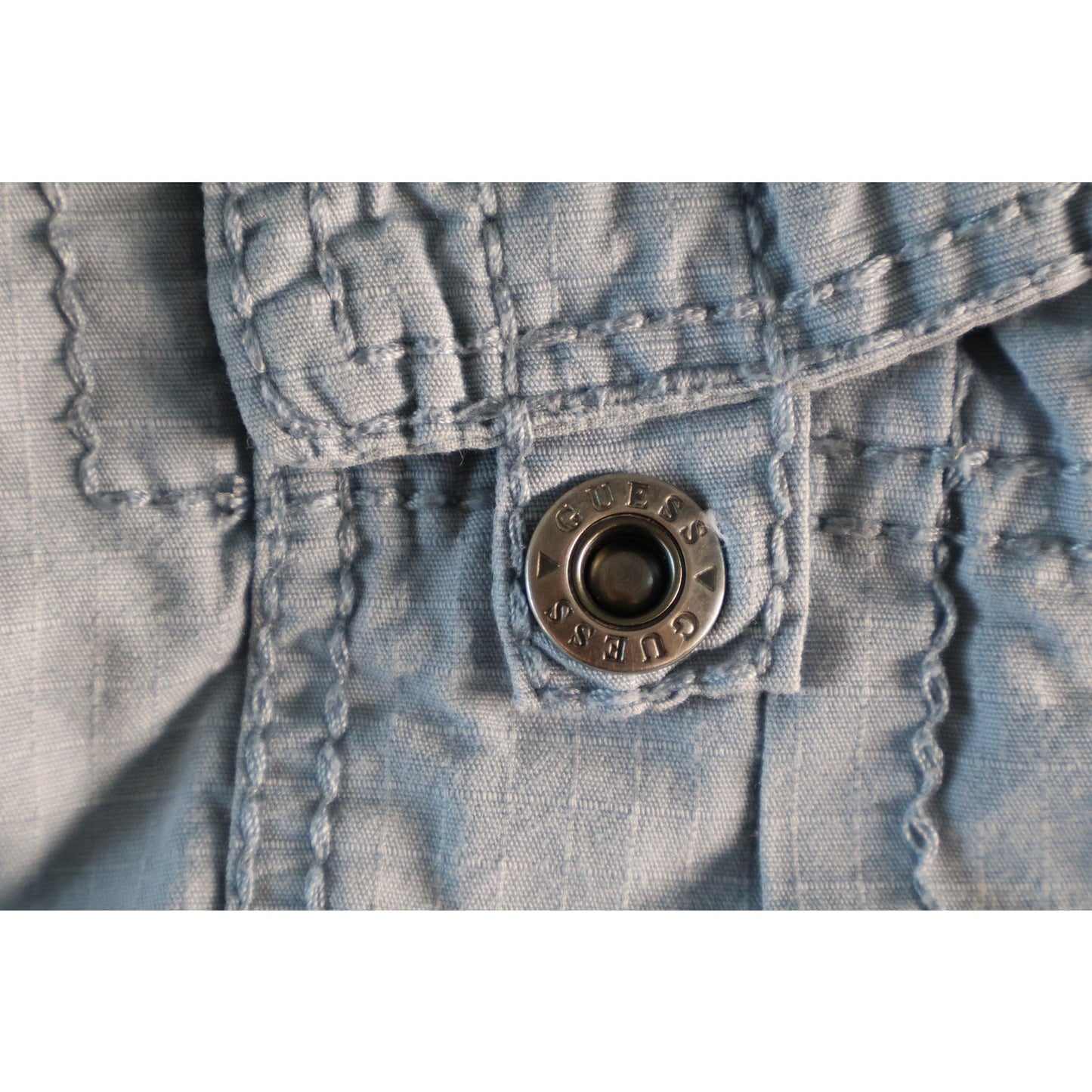 Guess Cargo Shorts Mens 32 Blue Lightweight Utility Pocket Button Outdoor Summer
