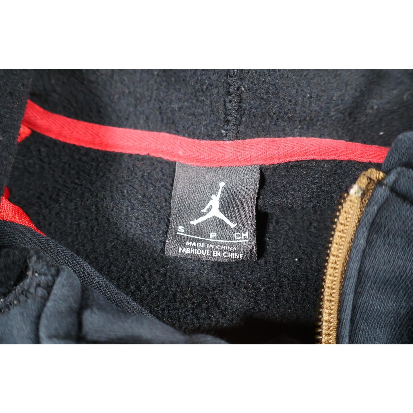 Jordan Hoodie Small Navy Blue Brown Full Zip Pullover Athletic Fleece Retro