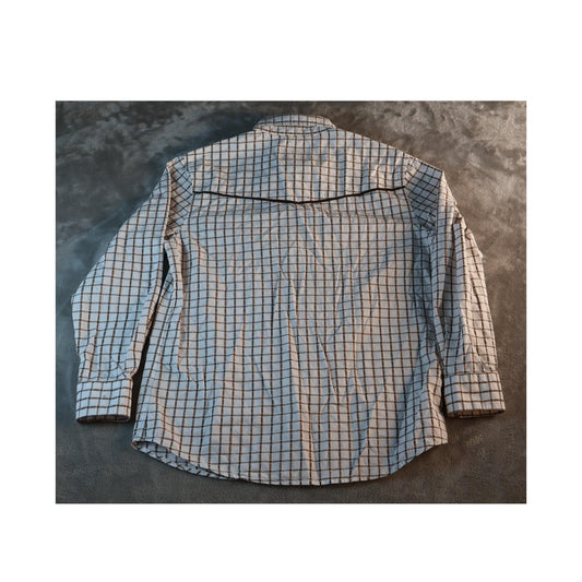 White Diamonds Boots Shirt Mens Medium Brown Western Pearl Snap Rodeo Cowboy M