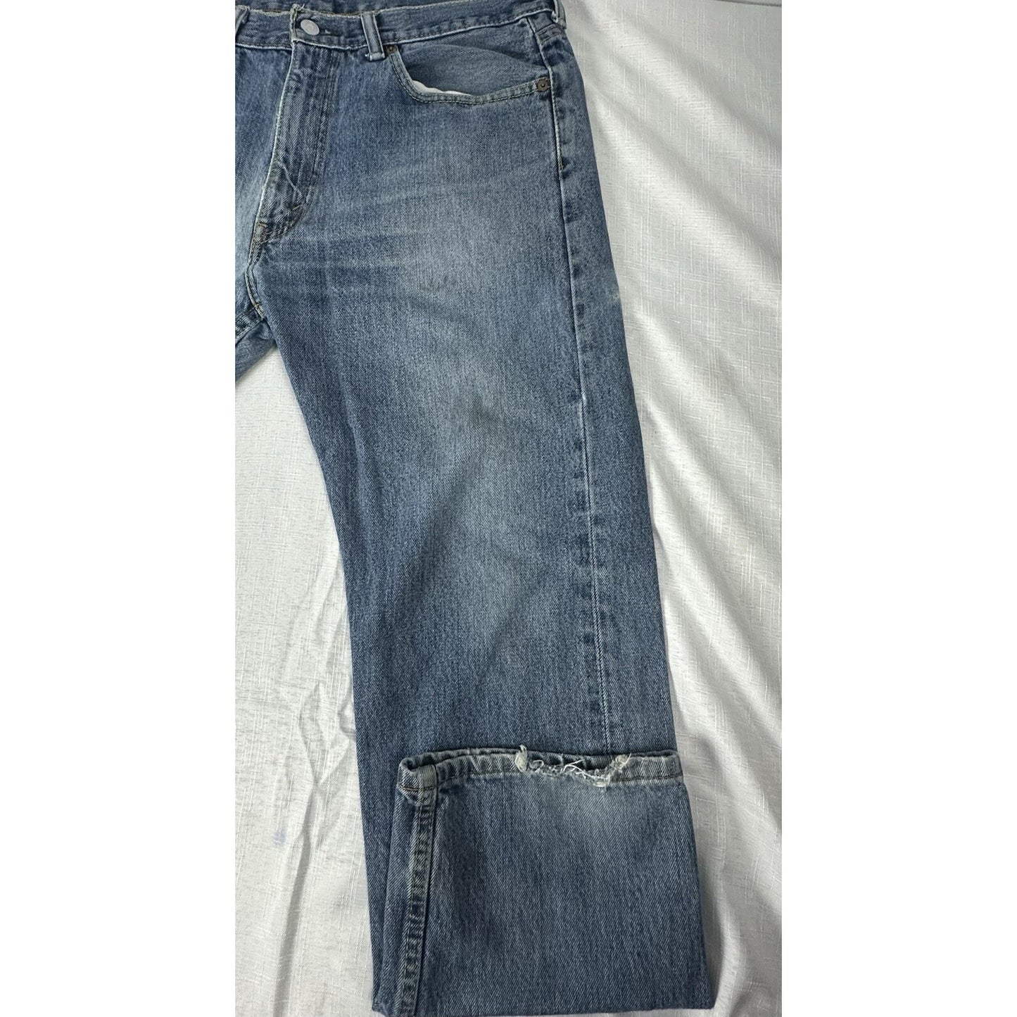 Pre-owned Levi 505 Red Tab Mens Blue Jeans Size 36x30