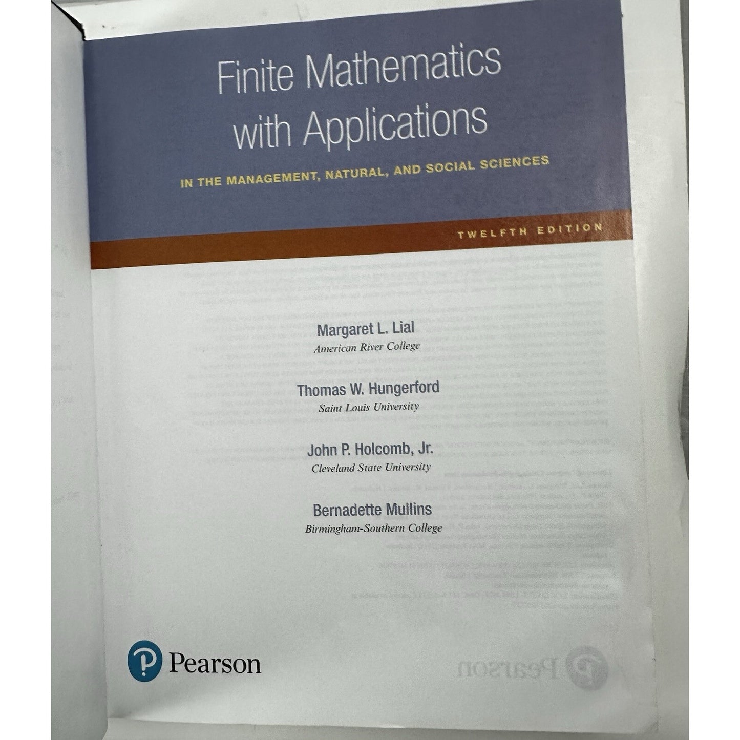 Finite Mathematics with Applications Textbook