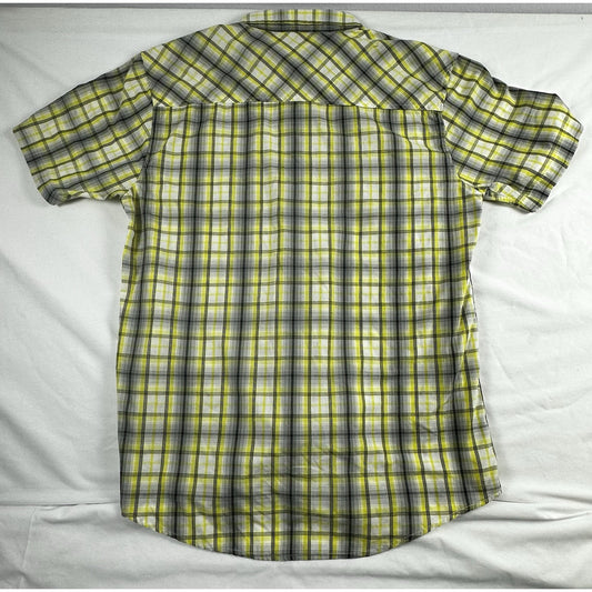 Zoo York Yellow & Black Plaid Button Up Pocket Classy XLarge Shirt Buisness