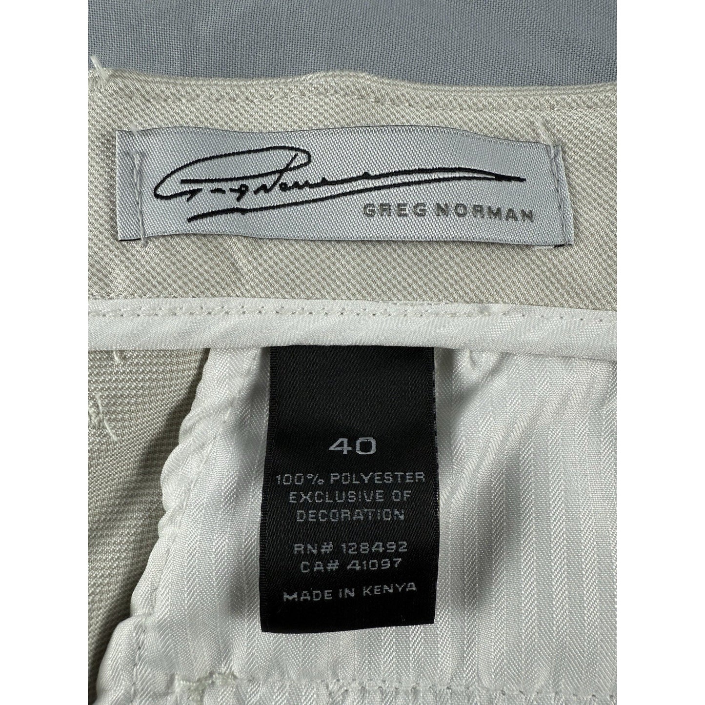 Greg Norman Flat Front Casual Chino Golf Shorts, Size 40, Beige