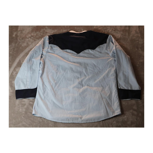 Gran Lider Western Shirt Mens XL Light Blue Black Embroidered Cowboy Rodeo Snap