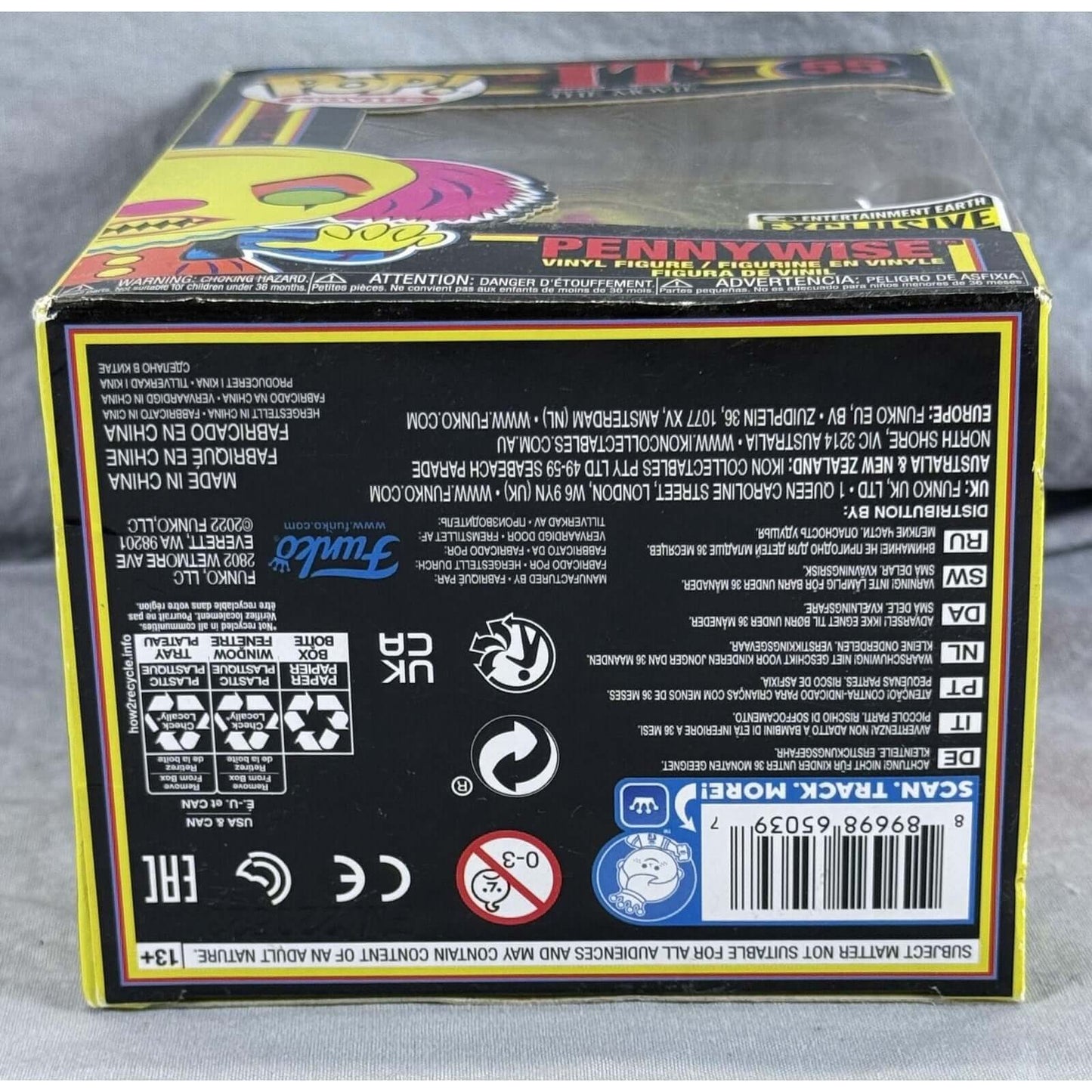 Pennywise #55 from IT (Blacklight) Entertainment Earth Exclusive Funko Pop!