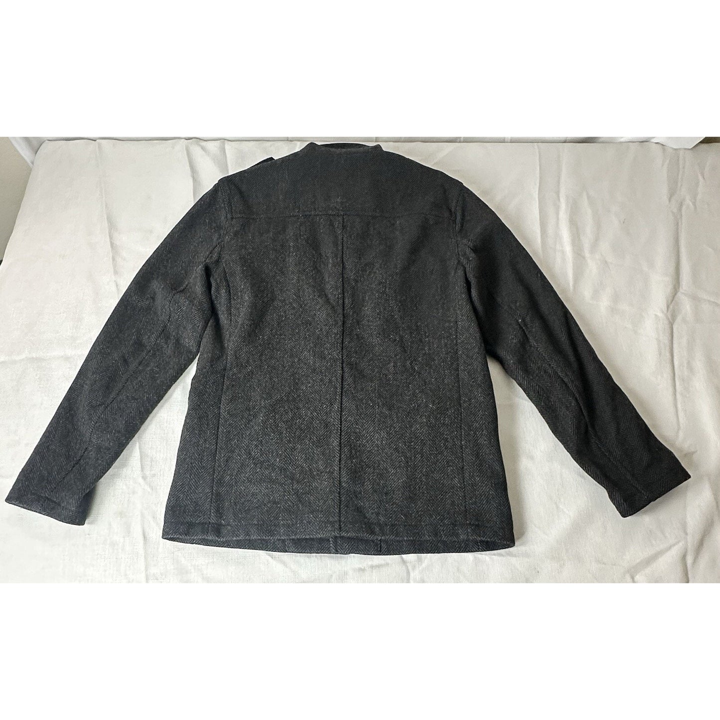 Ben Sherman Military Utility Wool Blend women Jacket Herringbone Field Barn Chore SM