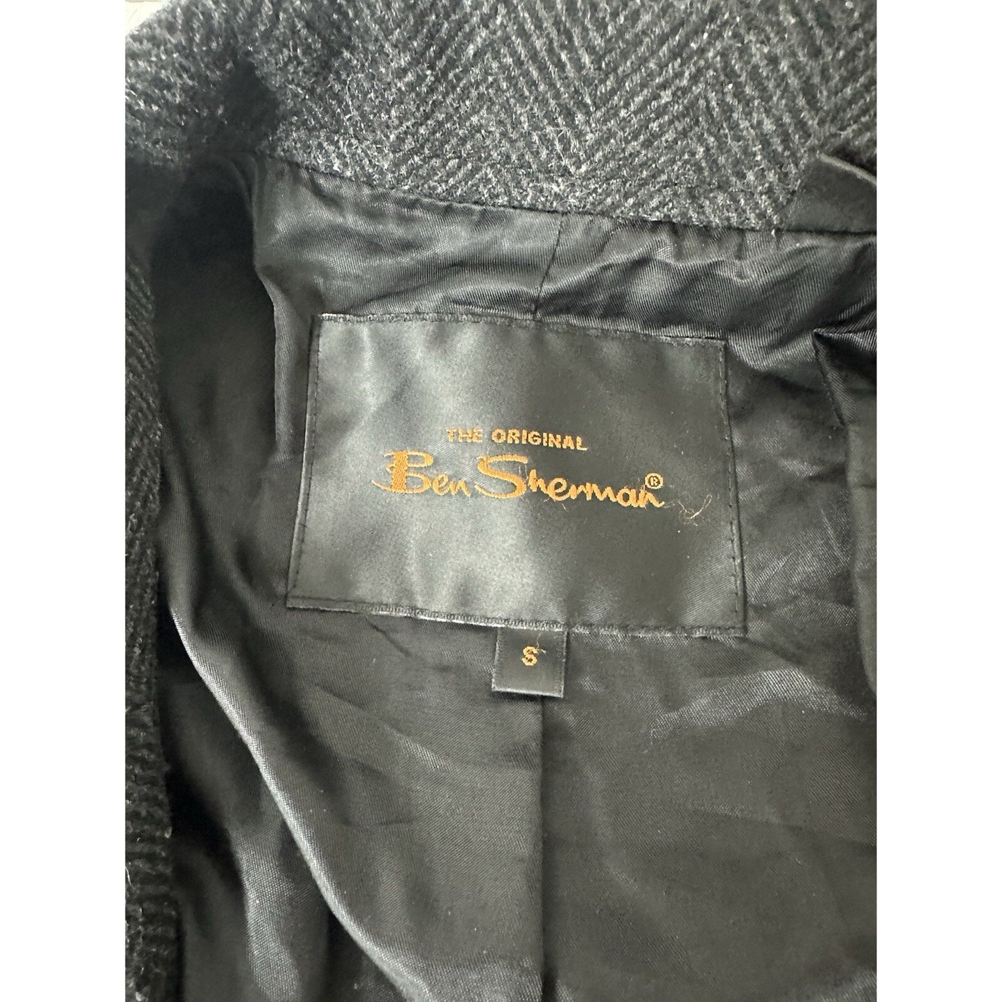 Ben Sherman Military Utility Wool Blend women Jacket Herringbone Field Barn Chore SM