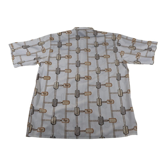 Southpole Shirt Mens XL Short Sleeve Button Up Chain Graphic Casual
