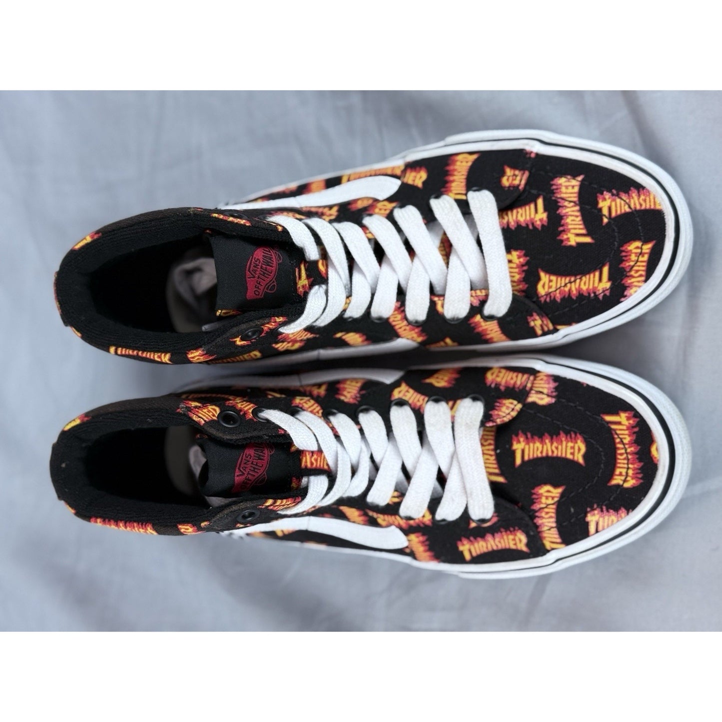 VANS x Thrasher Sk8-Hi Black Canvas Sneakers Skate VN0A5FCCBML Size 6