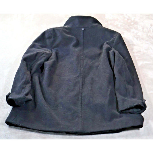 Lauren Ralph Lauren Coat Womens Large Black 3 Button Peacoat Lined Winter