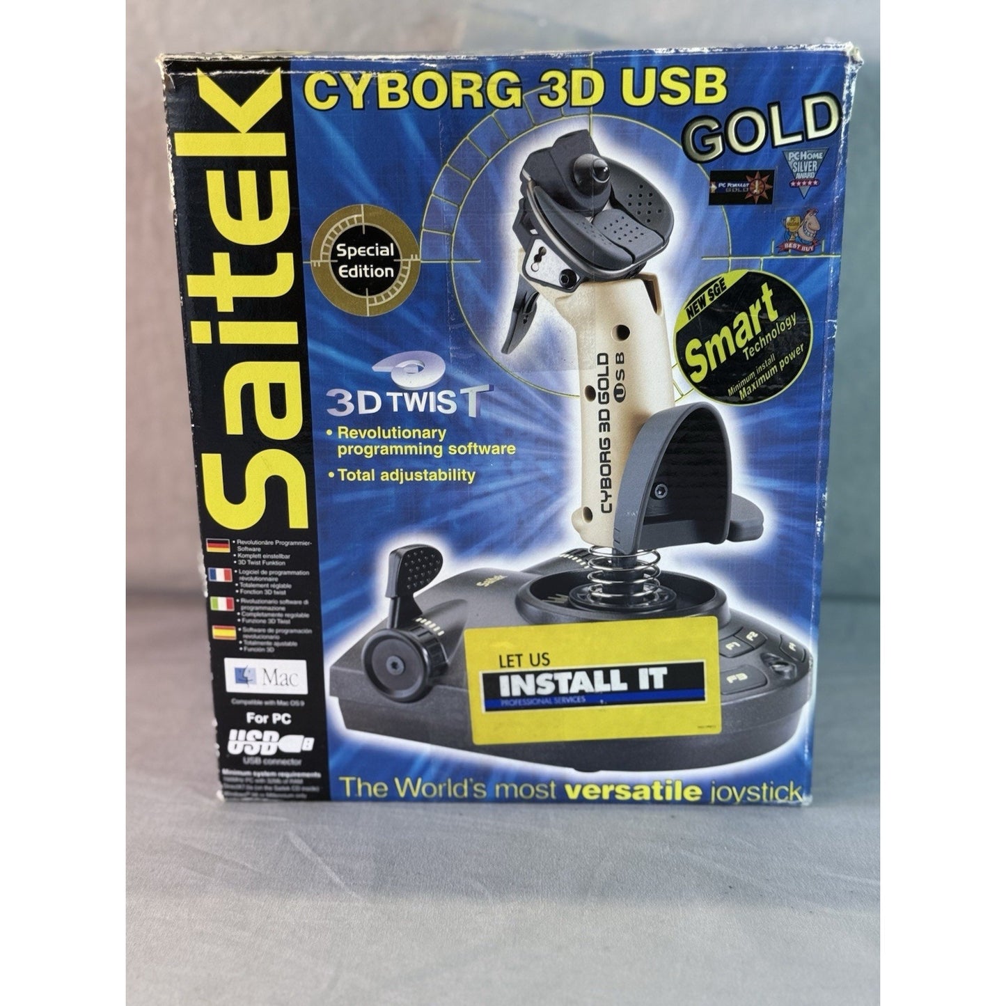 Saitek Cyborg 3D Gold USB PC/Mac Flight Stick Joystick Controller