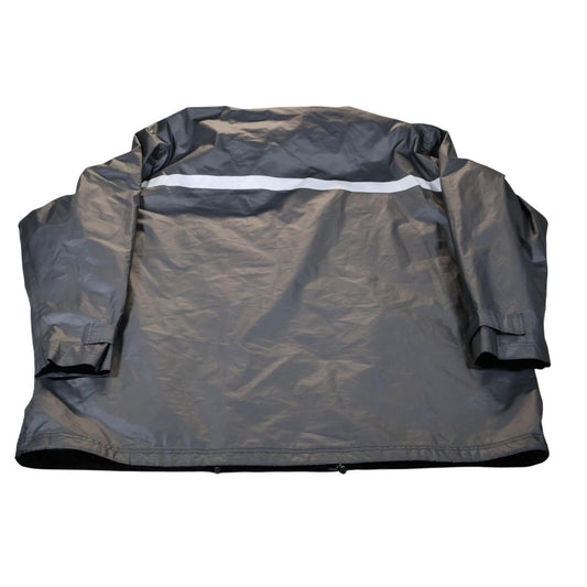 Charles River Jacket Mens 3XL Black Hooded Reflective Windbreaker Rain Coat