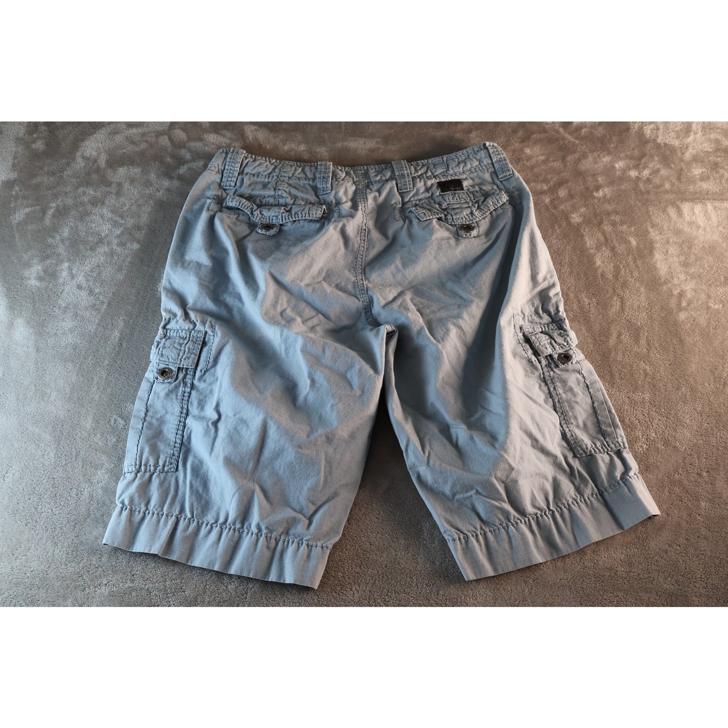 Guess Cargo Shorts Mens 32 Blue Lightweight Utility Pocket Button Outdoor Summer