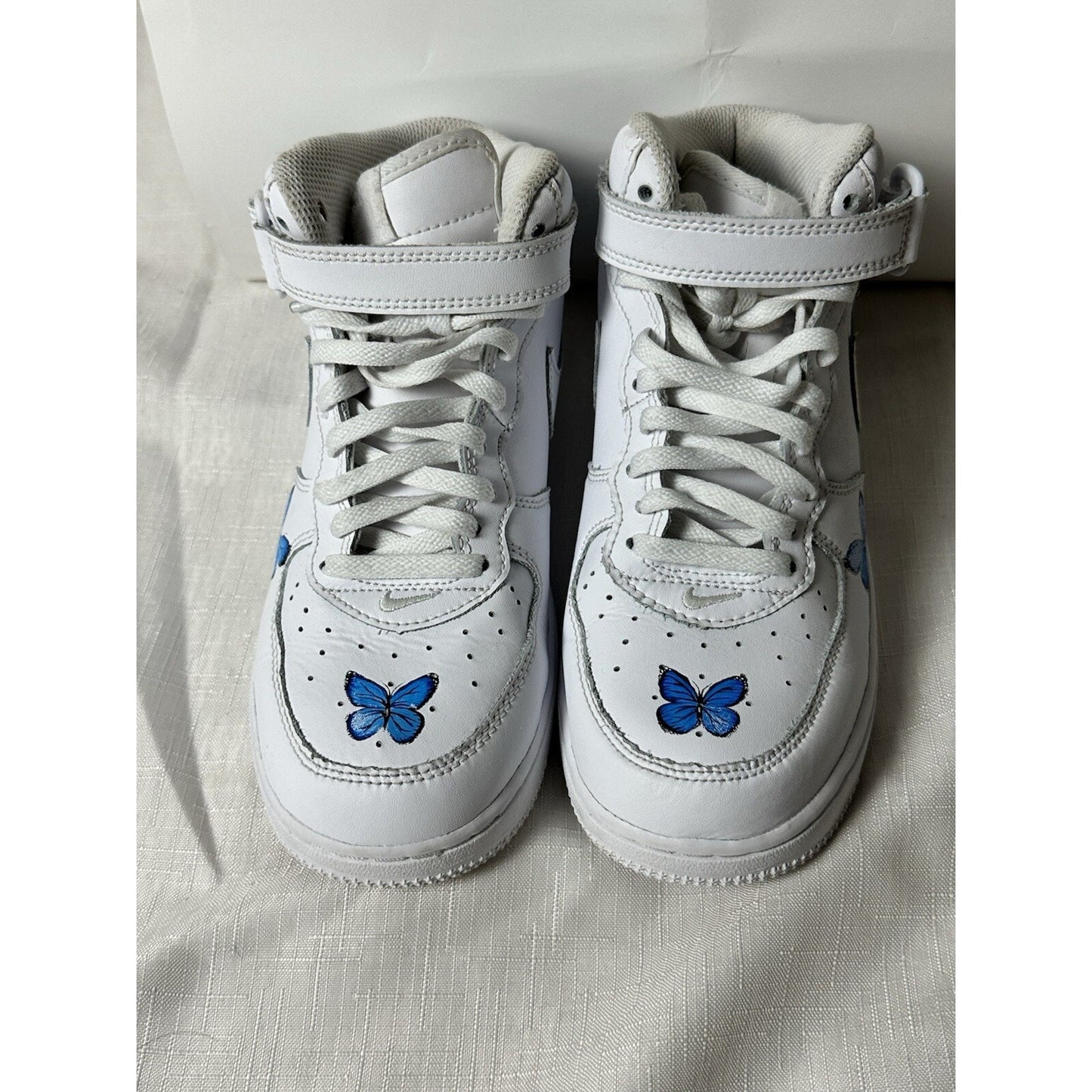 Custom Blue Air Force 1 High Top Sneakers