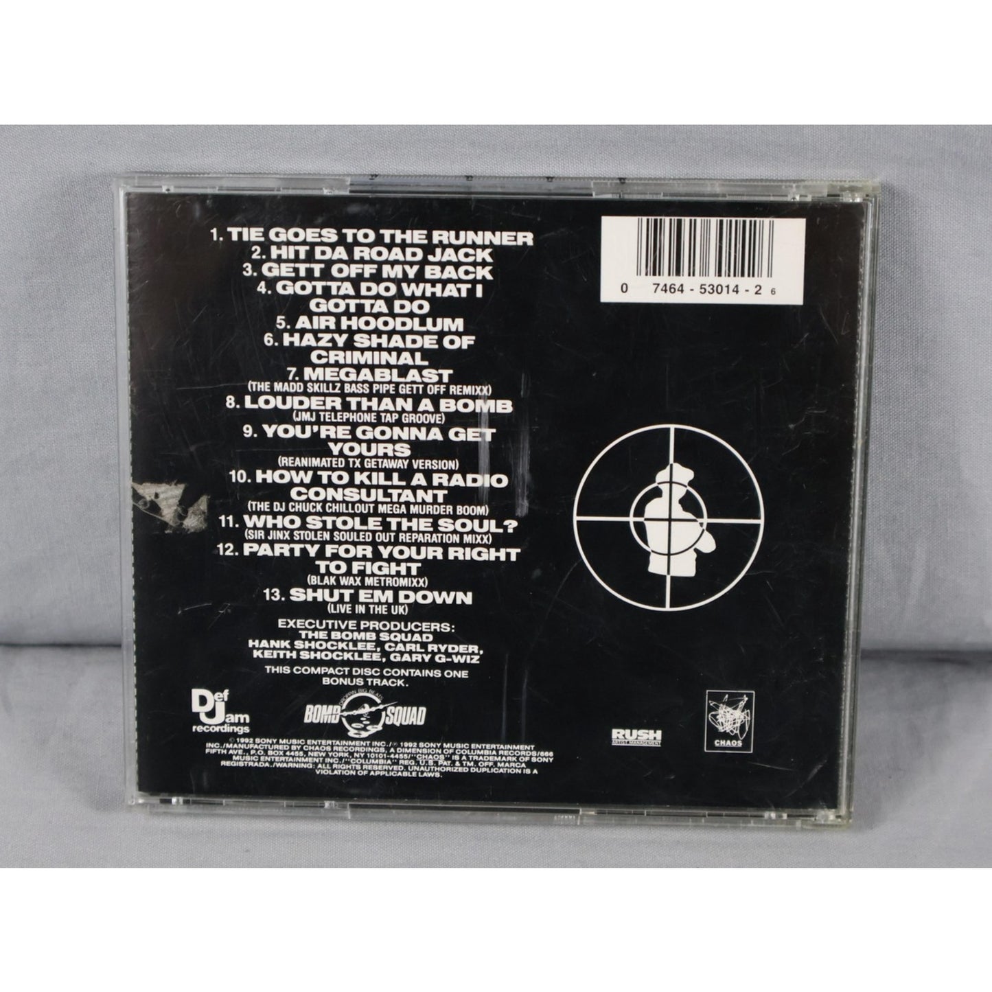 Public Enemy CD Greatest Misses 1992 Def Jam Hip Hop Rap Album Chuck D Bomb