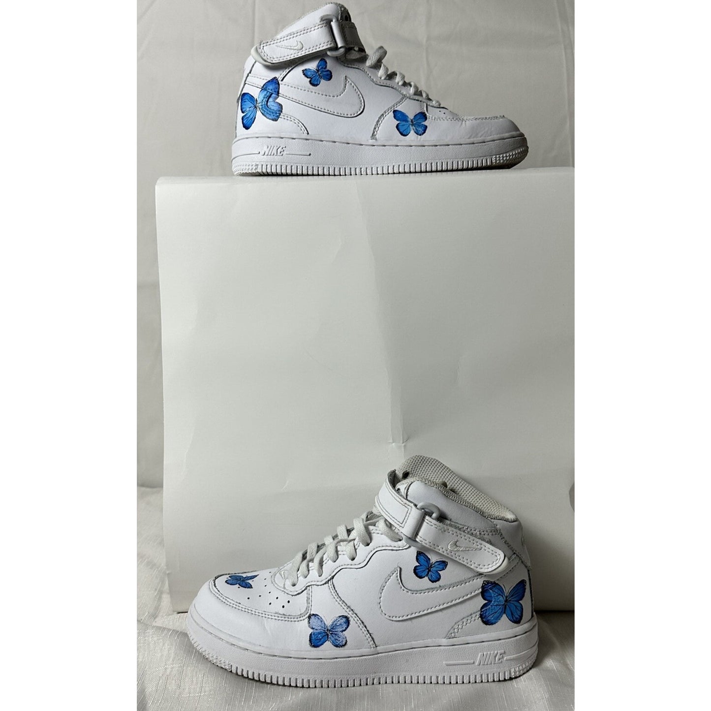Custom Blue Air Force 1 High Top Sneakers