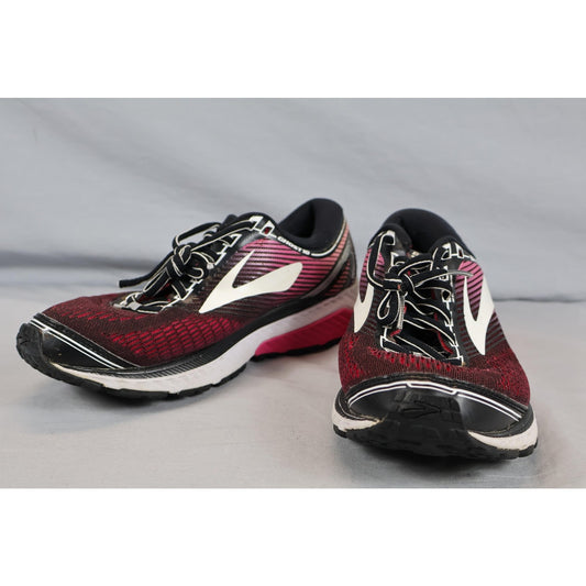 Brooks Ghost 10 Shoes Womens Size 7.5 Pink Black White Running Athletic Sneakers
