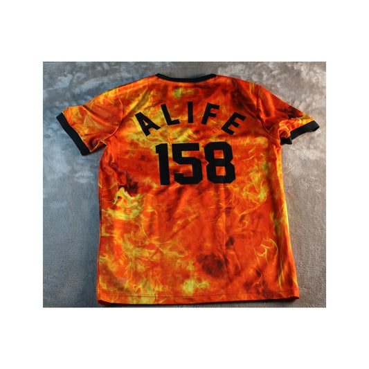 Puma Alife Shirt Mens Small Orange Flame Soccer Jersey DryCell 158 Streetwear