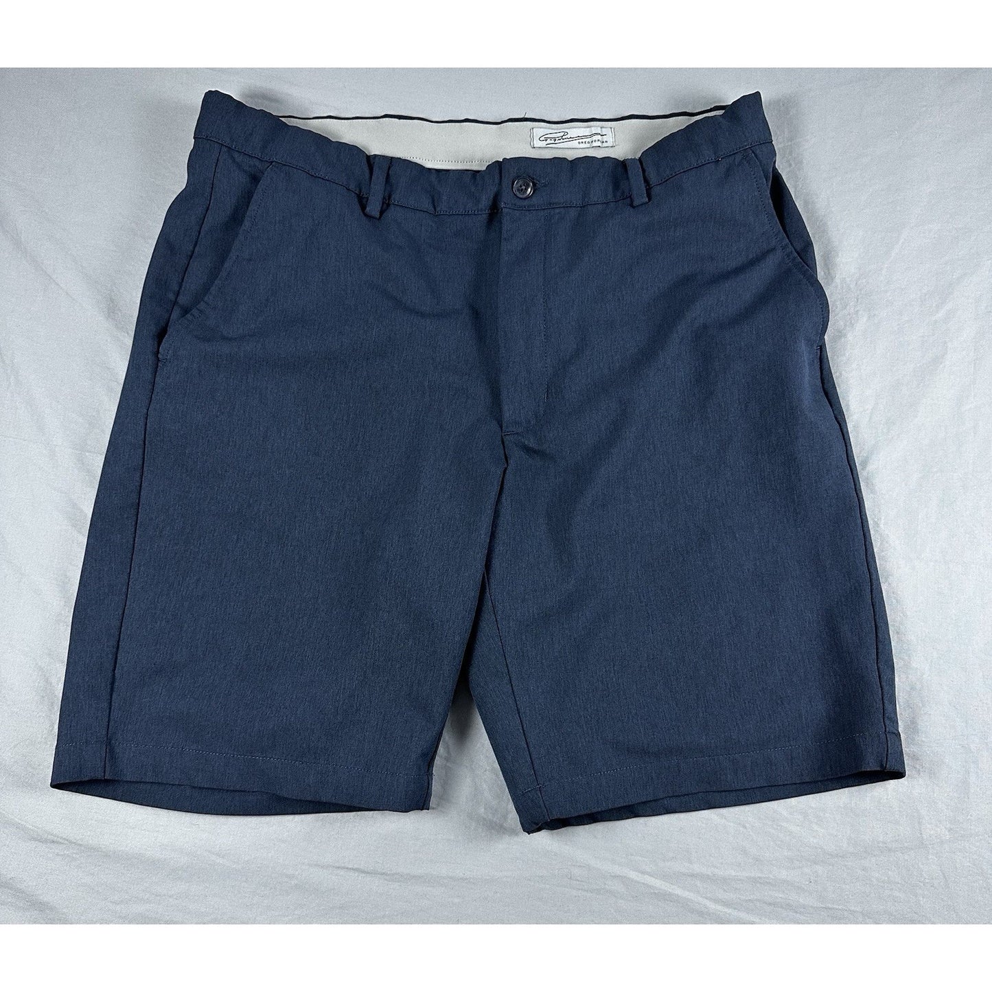 Greg Norman Shorts Mens 36 Navy Stretch Lightweight Flat Front Performance Chino