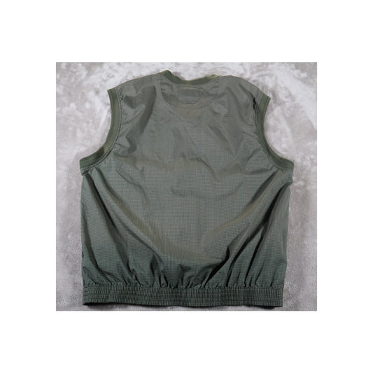 Eddie Bauer Golf Vest Mens Medium Checkered Pullover Windbreaker Sleeveless