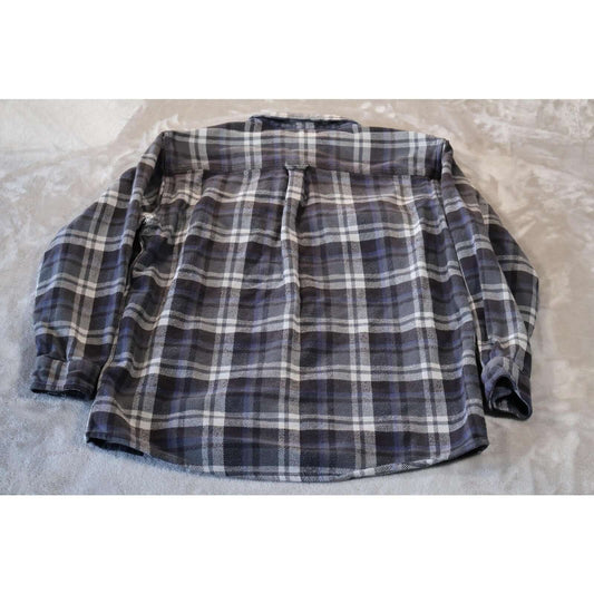 Field & Stream Shirt Mens XL Blue Gray Plaid Flannel Button Up Long Sleeve Soft