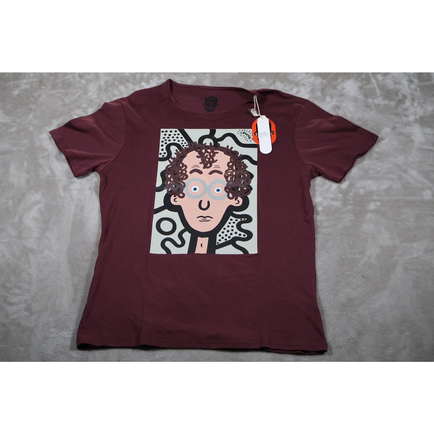 J Pierre by Voiz Shirt Mens Large Graphic Tee Curly Hair Art Print 216S016