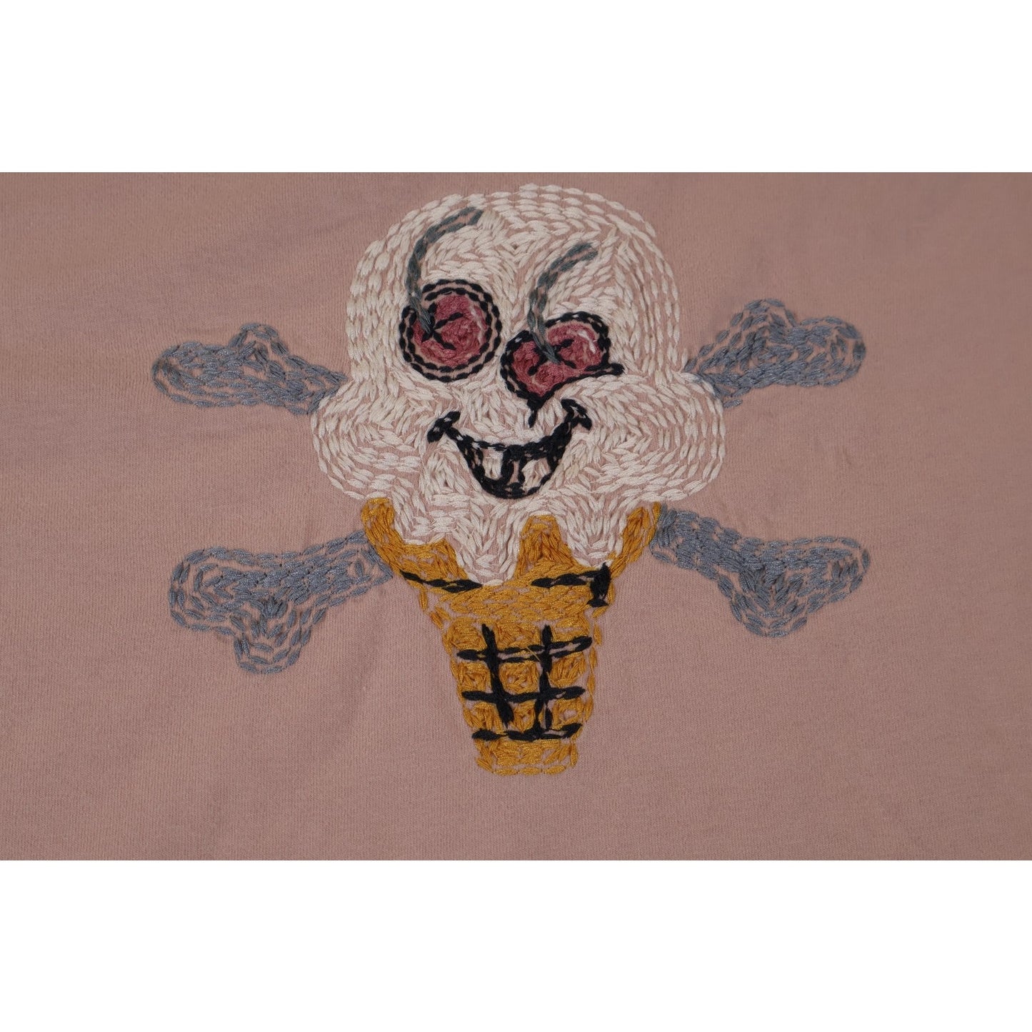 Ice Cream Shirt Mens Large Pink Skull Cone Embroidered Streetwear Tee Casual