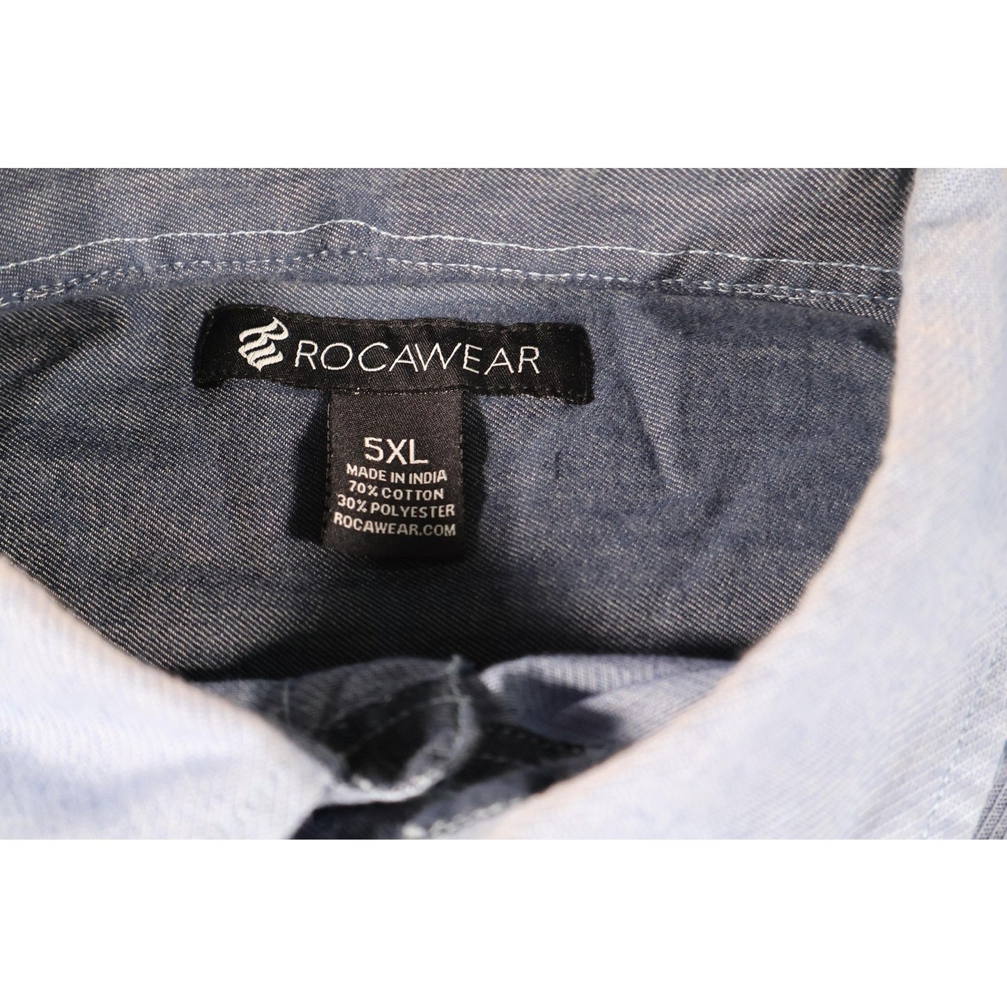 Rocawear Shirt Mens 5XL Short Sleeve Button Up Pocket Embroidered Casual Top