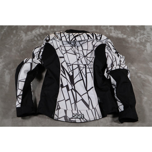 Shift Envy Motorcycle Jacket Womens Small Black White Graphic Protective Mesh