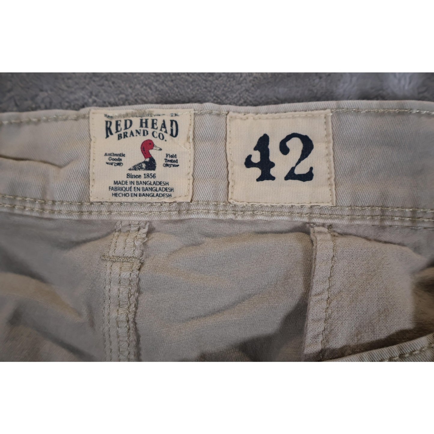 Red Head Shorts Mens 42 Khaki Beige Casual Classic Fit Cotton Pockets Outdoors