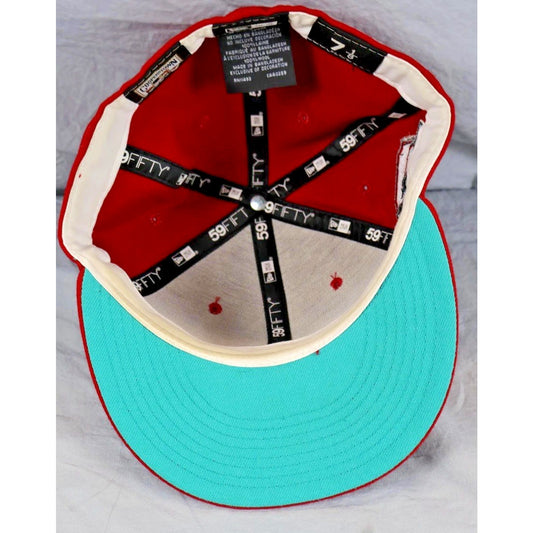 Vintage Florida Marlins Hat Cap Fitted Mens 7 1/8 Red MLB Baseball New Era 90s