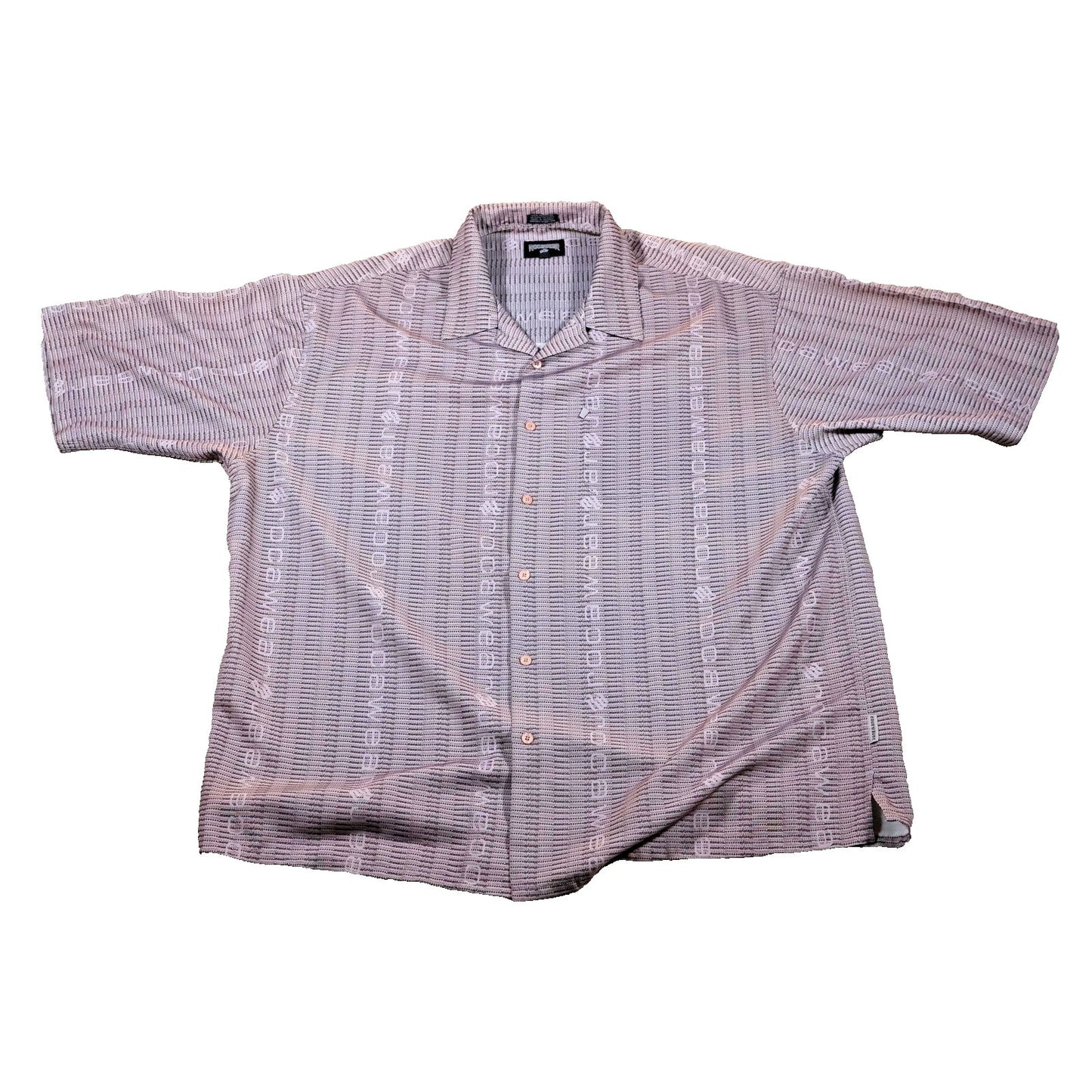 Rocawear Shirt Mens 2XL Purple Gray Button Up Short Sleeve All Over Print Logo