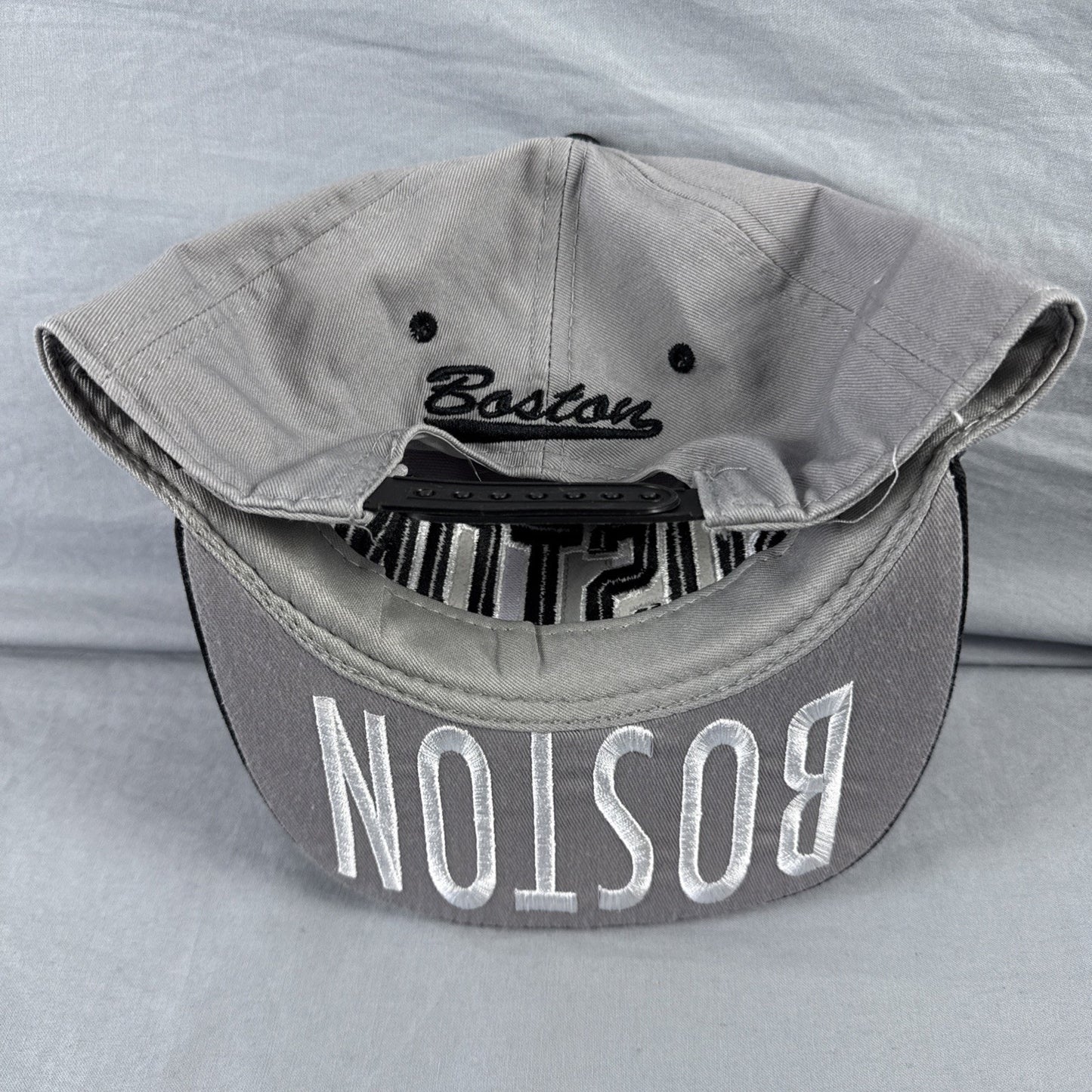 BOSTON Snapback Hat Cap by Elidan Co. Adjustable snap pack, Gray Baseball Cap