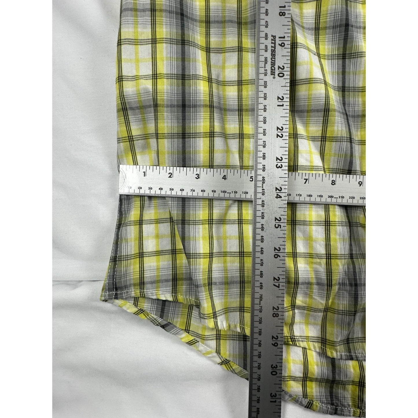 Zoo York Yellow & Black Plaid Button Up Pocket Classy XLarge Shirt Buisness