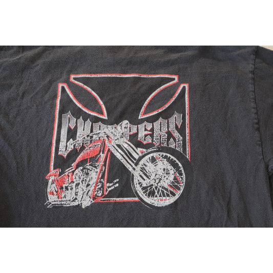 VTG West Cost Choppers Shirt Mens XL Black Faded Motorcycle Biker T Shirt