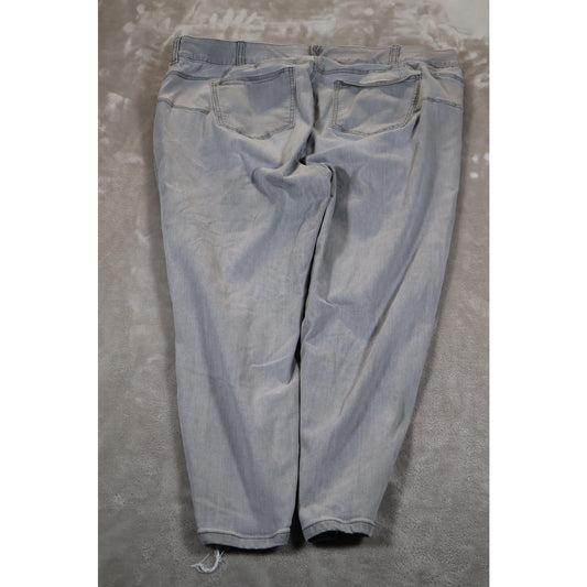 Torrid Bombshell Skinny Jeans Womens 24R Gray Distressed Ripped Super Soft Denim