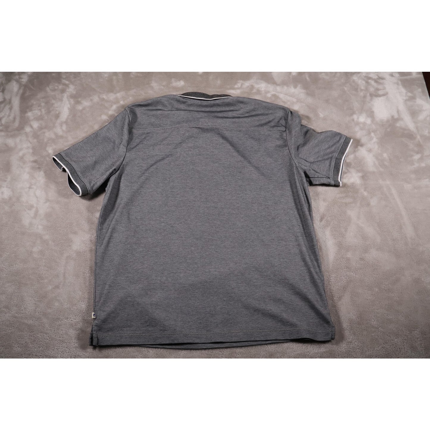 Tommy Bahama Polo Shirt Mens Large Gray Marlin Logo Short Sleeve Casual Golf Top