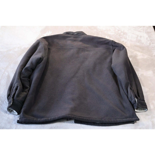 Dickies Jacket Mens XL Charcoal Fleece Quilted Lined Button Front Shirt Jacket