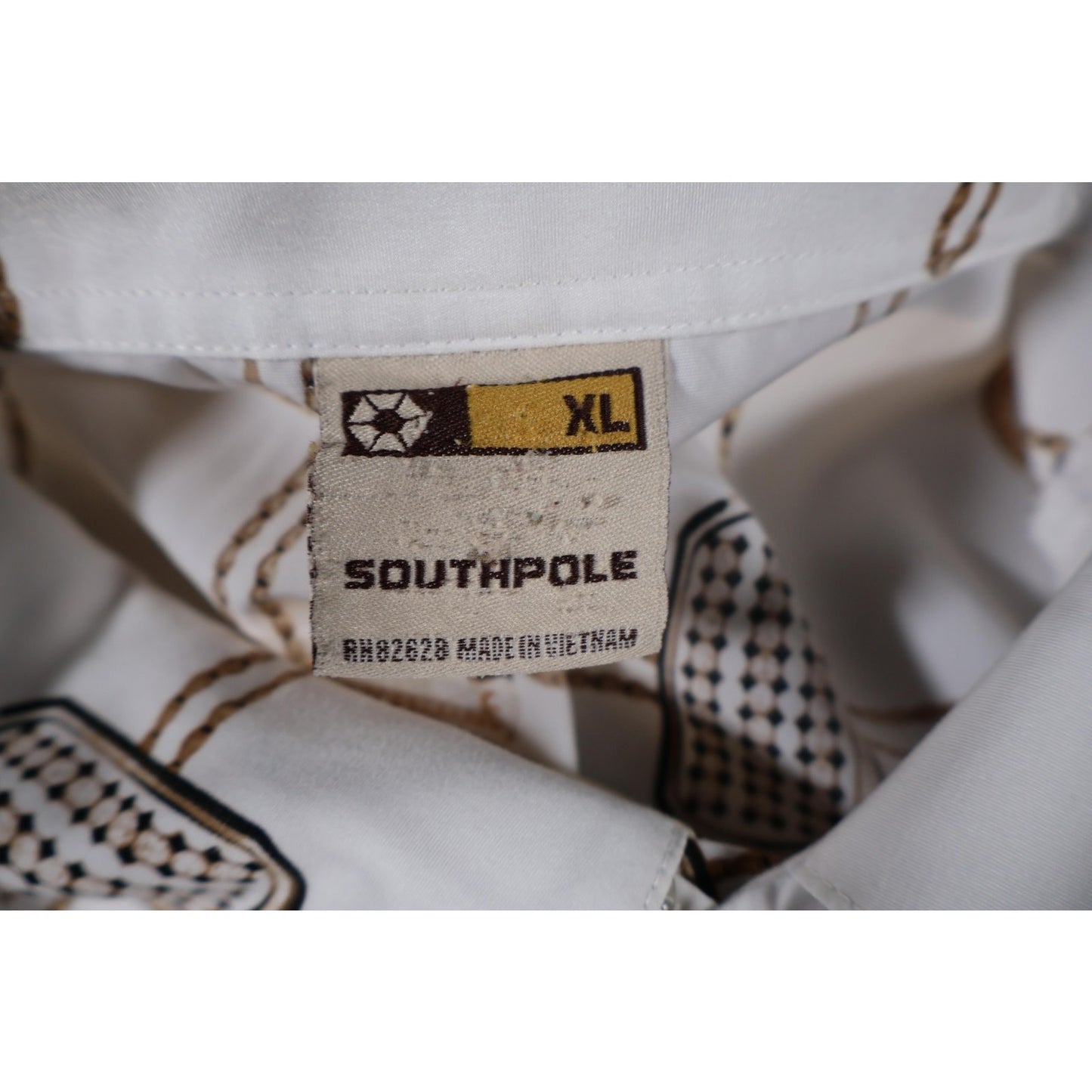 Southpole Shirt Mens XL Short Sleeve Button Up Chain Graphic Casual